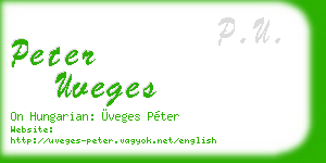peter uveges business card